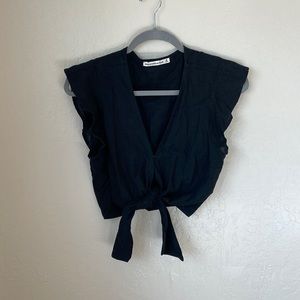 Abercrombie and Fitch Linen Tie Front Blouse